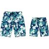 imageFather Son Matching Hawaiian Beach Board Shorts Swimwear Spandex in Flamingo PartyFaded Floral