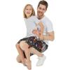 imageFather Son Matching Hawaiian Beach Board Shorts Swimwear Spandex in Flamingo PartyFlamingo Party in Black