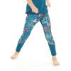 imageGirls Hawaiian Athletic Sportswear Leggings Pants with Pockets in Floral PatternsCrayon Palms Green