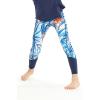 imageGirls Hawaiian Athletic Sportswear Leggings Pants with Pockets in Floral PatternsFirebird Blue White