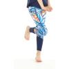 imageGirls Hawaiian Athletic Sportswear Leggings Pants with Pockets in Floral PatternsFirebird Blue White