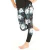 imageGirls Hawaiian Athletic Sportswear Leggings Pants with Pockets in Floral PatternsWispy Cereus Black