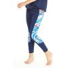 imageGirls Hawaiian Athletic Sportswear Leggings with Pockets Side Floral in Floral PatternsFirebird Blue White