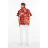 imageHawaii Hangover Hawaiian Shirt Aloha Shirt in Classic Hibiscus RedSunset With Dolphin  Red