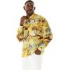 imageHawaii Hangover Mens Hawaiian Long Sleeve Fit Shirt Aloha Shirt Sunset and DolphinVintage Classic Hibiscus  Yellow