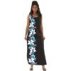 imageMatchable Couple Hawaiian Luau Men Shirt or Women Maxi Tank Dress in Watercolor Orchid Black TurquoiseWomen Red