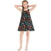 imageMatchable Family Hawaiian Luau Men Women Girl Boy Clothes in Flamingo Party BlackGirl Round Neck Shift