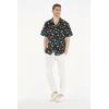imageMatchable Family Hawaiian Luau Men Women Girl Boy Clothes in Flamingo Party BlackMen Short Sleeve