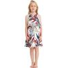 imageMatchable Family Hawaiian Luau Men Women Girl Boy Clothes in Garden at DawnGirl Round Neck Ruffle