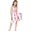 imageMatchable Family Hawaiian Luau Men Women Girl Boy Clothes in Pink Hibiscus Vine WhiteGirl Elastic Top