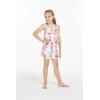 imageMatchable Family Hawaiian Luau Men Women Girl Boy Clothes in Pink Hibiscus Vine WhiteGirl Romper