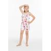 imageMatchable Family Hawaiian Luau Men Women Girl Boy Clothes in Pink Hibiscus Vine WhiteGirl Romper