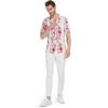 imageMatchable Family Hawaiian Luau Men Women Girl Boy Clothes in Pink Hibiscus Vine WhiteMen Short Sleeve