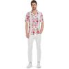 imageMatchable Family Hawaiian Luau Men Women Girl Boy Clothes in Pink Hibiscus Vine WhiteMen Short Sleeve