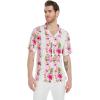 imageMatchable Family Hawaiian Luau Men Women Girl Boy Clothes in Pink Hibiscus Vine WhiteMen Short Sleeve