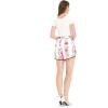 imageMatchable Family Hawaiian Luau Men Women Girl Boy Clothes in Pink Hibiscus Vine WhiteWomen Elasitc Waist Shorts With Pockets