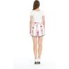 imageMatchable Family Hawaiian Luau Men Women Girl Boy Clothes in Pink Hibiscus Vine WhiteWomen Elasitc Waist Shorts With Pockets