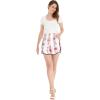 imageMatchable Family Hawaiian Luau Men Women Girl Boy Clothes in Pink Hibiscus Vine WhiteWomen Elasitc Waist Shorts With Pockets