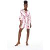 imageMatchable Family Hawaiian Luau Men Women Girl Boy Clothes in Pink Hibiscus Vine WhiteWomen Kimono Cardigan