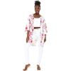 imageMatchable Family Hawaiian Luau Men Women Girl Boy Clothes in Pink Hibiscus Vine WhiteWomen Kimono Cardigan