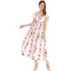 imageMatchable Family Hawaiian Luau Men Women Girl Boy Clothes in Pink Hibiscus Vine WhiteWomen Maxi Rahee
