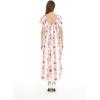 imageMatchable Family Hawaiian Luau Men Women Girl Boy Clothes in Pink Hibiscus Vine WhiteWomen Maxi Rahee