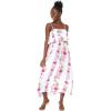 imageMatchable Family Hawaiian Luau Men Women Girl Boy Clothes in Pink Hibiscus Vine WhiteWomen Maxi Ruffle