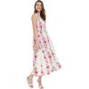 imageMatchable Family Hawaiian Luau Men Women Girl Boy Clothes in Pink Hibiscus Vine WhiteWomen Maxi Tank