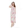 imageMatchable Family Hawaiian Luau Men Women Girl Boy Clothes in Pink Hibiscus Vine WhiteWomen Maxi Tank