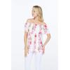 imageMatchable Family Hawaiian Luau Men Women Girl Boy Clothes in Pink Hibiscus Vine WhiteWomen Offshoulder Ruffle Top
