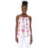 imageMatchable Family Hawaiian Luau Men Women Girl Boy Clothes in Pink Hibiscus Vine WhiteWomen Spaghetti Tank Top