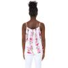imageMatchable Family Hawaiian Luau Men Women Girl Boy Clothes in Pink Hibiscus Vine WhiteWomen Spaghetti Tank Top