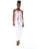 imageMatchable Family Hawaiian Luau Men Women Girl Boy Clothes in Pink Hibiscus Vine WhiteWomen Spaghetti Tank Top