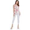 imageMatchable Family Hawaiian Luau Men Women Girl Boy Clothes in Pink Hibiscus Vine WhiteWomen Tank Top