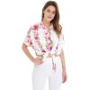 imageMatchable Family Hawaiian Luau Men Women Girl Boy Clothes in Pink Hibiscus Vine WhiteWomen Tie Front Shirt