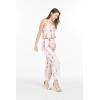 imageMatchable Family Hawaiian Luau Men Women Girl Boy Clothes in Pink Hibiscus Vine WhiteWomen V Neck Jumpsuit