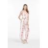 imageMatchable Family Hawaiian Luau Men Women Girl Boy Clothes in Pink Hibiscus Vine WhiteWomen V Neck Jumpsuit