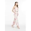 imageMatchable Family Hawaiian Luau Men Women Girl Boy Clothes in Pink Hibiscus Vine WhiteWomen V Neck Jumpsuit