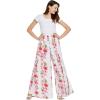 imageMatchable Family Hawaiian Luau Men Women Girl Boy Clothes in Pink Hibiscus Vine WhiteWomen Wide Leg Pants