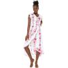 imageMatchable Family Hawaiian Luau Men Women Girl Boy Clothes in Pink Hibiscus Vine WhiteWomen Wrap Ruffle