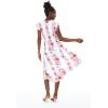imageMatchable Family Hawaiian Luau Men Women Girl Boy Clothes in Pink Hibiscus Vine WhiteWomen Wrap Ruffle