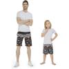 imageFather Son Matching Hawaiian Beach Board Shorts Swimwear Spandex in Flamingo PartyFlamingo Party in Black