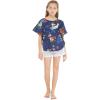 imageGirl Elastic Strap Hawaiian Luau Poncho Top in Christmas Santa in Hawaii RedChristmas Santa in Hawaii Navy