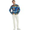 imageHawaii Hangover Mens Hawaiian Long Sleeve Fit Shirt Aloha Shirt Sunset and DolphinVintage Classic Hibiscus  Blue