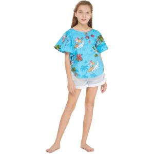 imageGirl Elastic Strap Hawaiian Luau Poncho Top in Christmas Santa in Hawaii RedChristmas Santa in Hawaii Turquoise