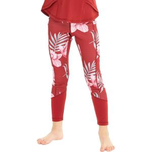 imageGirls Hawaiian Athletic Sportswear Leggings Pants with Pockets in Floral PatternsLotus and Orchid Red