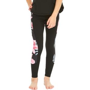 imageGirls Hawaiian Athletic Sportswear Leggings with Pockets Side Floral in Floral PatternsLotus and Orchid Black