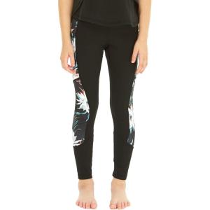 imageGirls Hawaiian Athletic Sportswear Leggings with Pockets Side Floral in Floral PatternsWispy Cereus Black