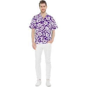 imageHawaii Hangover Hawaiian Shirt Aloha Shirt in Classic Hibiscus RedVintage Classic Hibiscus  Purple