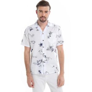 imageHawaii Hangover Mens Hawaiian Shirt Aloha Shirt The New Classic Map FlamingoWhite